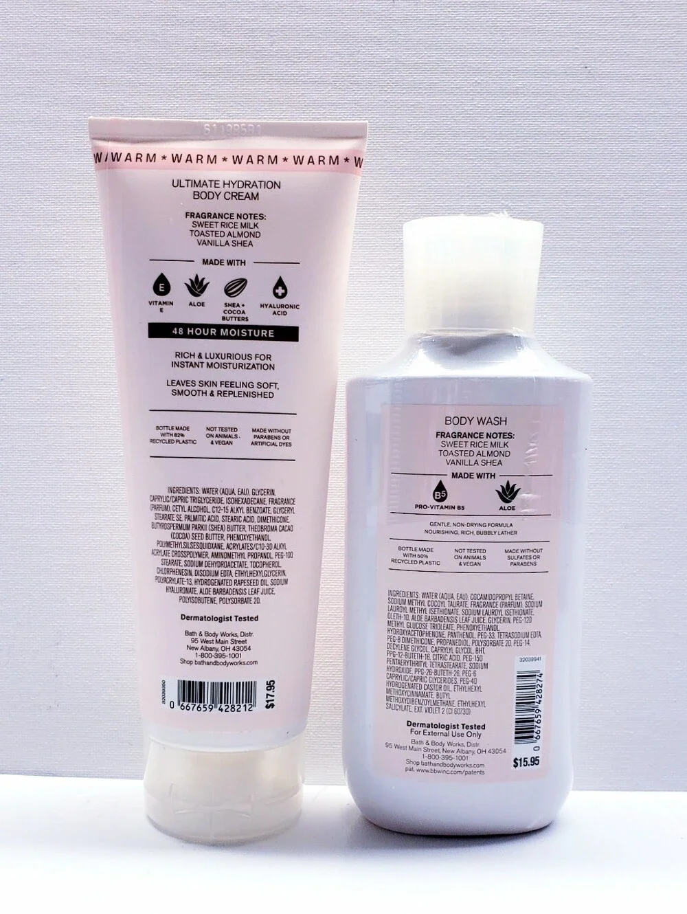 Bath & Body Works COZY & CREAMY Body Cream and Body Wash (2 Pcs)